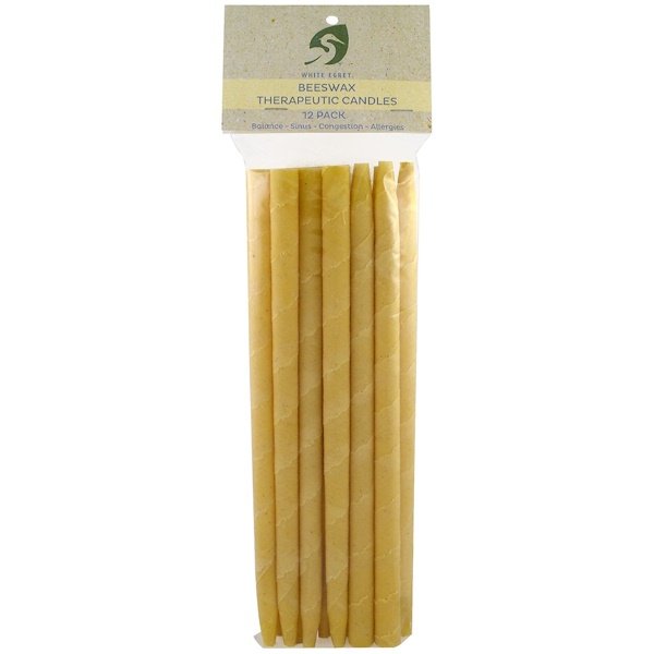 White Egret Personal Care, ビーワックス治療用キャンドル、12本