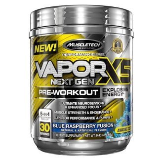 Muscletech, VaporX5, Next Gen, Pre-Workout, Blue Raspberry Fusion, 9.40 oz (266 g)