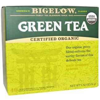 Bigelow, オーガニック グリーンティー、40ティーバッグ、1.82 oz (51 g)