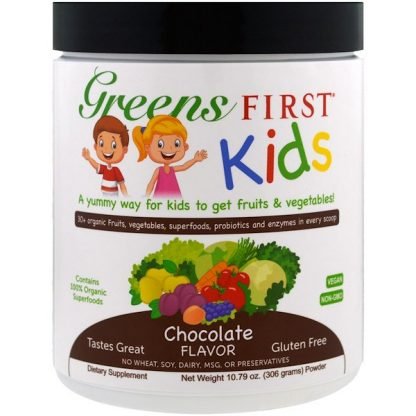 Greens First, キッズスーパーフード、抗酸化物質シェイク、チョコレート味、10.79 oz (306 g)