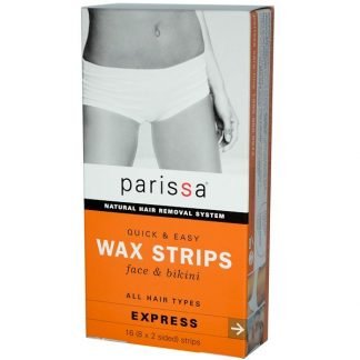 Parissa, ナチュラル除毛システム、 ワックスストリップ、 16 (8x2面) ストリップ