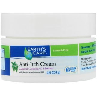 Earth's Care, かゆみ止めクリーム、シアバターとアーモンドオイル配合、0.21オンス (6 g)