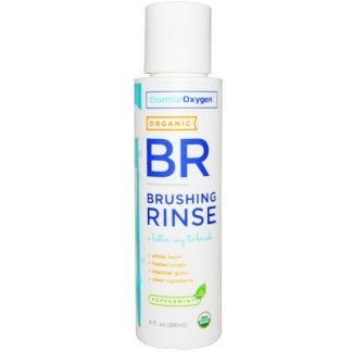 Essential Oxygen, オーガニック・ブラッシングリンス、 ペパーミント、 3 液量オンス (88 ml)