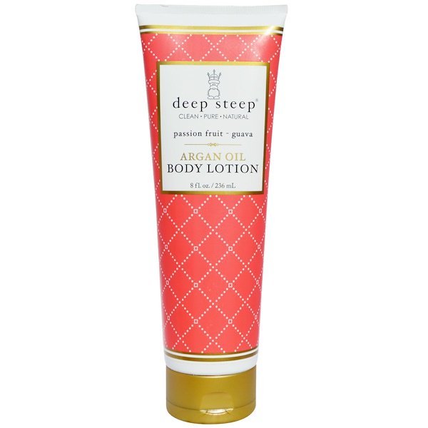 Deep Steep, Argan Oil Body Lotion, Passion Fruit - Guava, 8 fl oz (236 ml)