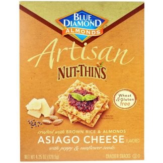 Blue Diamond, Artisan Nut-Thins、アジアーゴチーズ クラッカースナック、4.24 オンス (120.5 g)