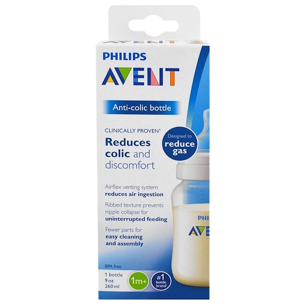 Philips Avent, 疝痛防止 ボトル、1か月から、1 ボトル、9 oz (260 ml)