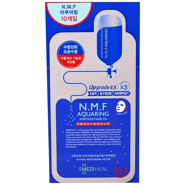 Mediheal, N.M.F Aquaring Ampoule Mask, 10 Sheets, 27 ml Each