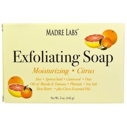 Madre Labs, 角質除去バーソープ、マルラオイル＆タマヌオイル＆シアバター配合、シトラス、141g（5 oz）