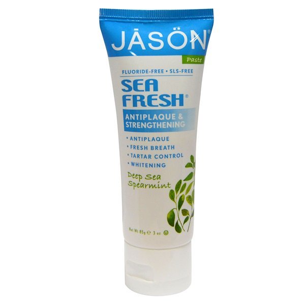 Jason Natural, 海の新鮮さ(Sea Fresh), 抗歯垢&強化ペースト, 深海スペアミント, 3オンス (85 g)