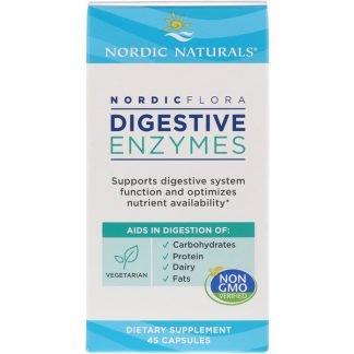 Nordic Naturals, ノルディックフローラ消化酵素、45カプセル