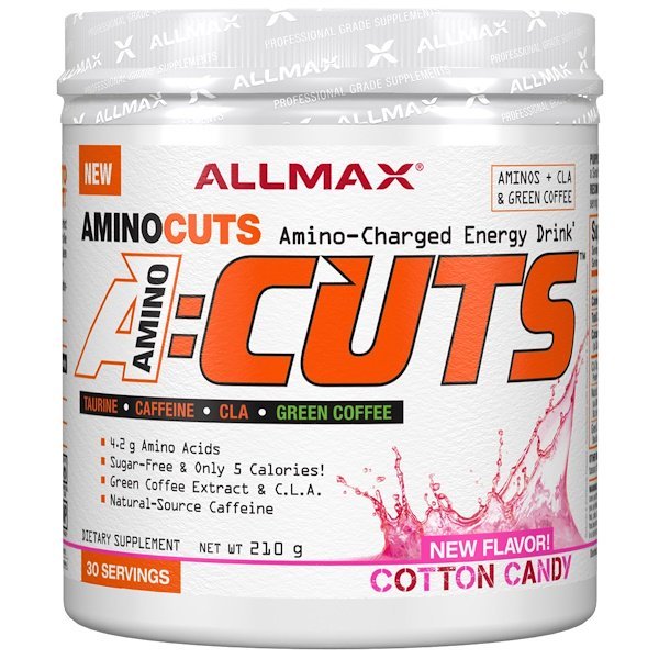 ALLMAX Nutrition, AMINOCUTS, Weight Loss BCAA+EAA, Taurine, CLA, Green Coffee, Cotton Candy, 7.4 oz (210 g)
