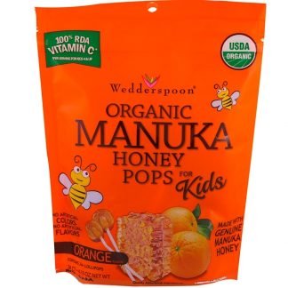 Wedderspoon, オーガニック・マヌカハニー子供向けポップス、オレンジ、24個、4.15 oz