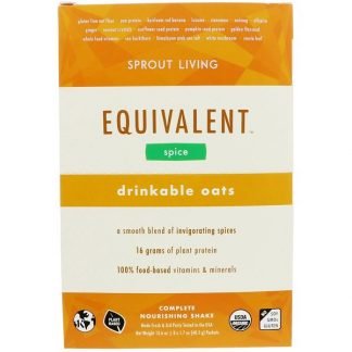 Sprout Living, イクウィバレント、飲むオーツ、スパイス、8包、各1.7オンス (48.5 g)