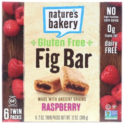 Nature's Bakery, グルテンフリーのイチジクバー、ラズベリー、ツインパック6個、各2 oz