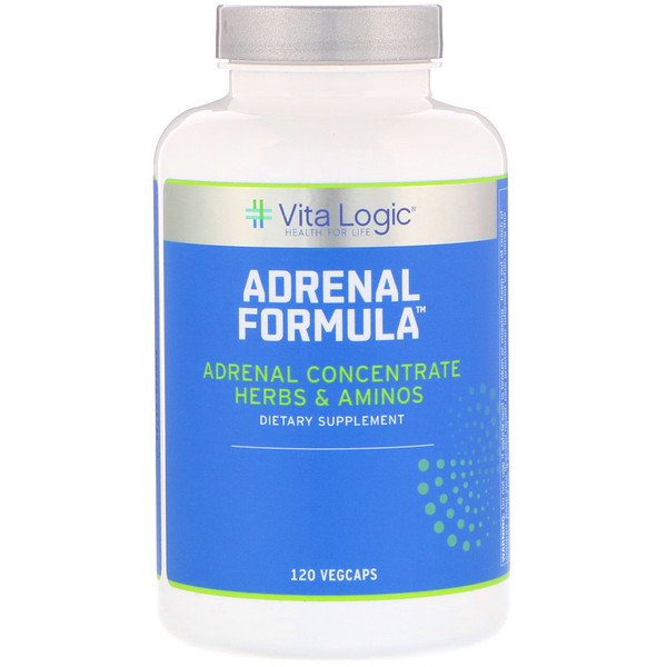 Vita Logic, 副腎処方、植物性カプセル120粒