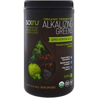 SoTru, オーガニック発酵アルカリ化グリーン、8.46 oz (240 g)