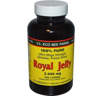 Y.S. Eco Bee Farms, ローヤルゼリー、 100%純粋、 2000 mg、 75カプセル