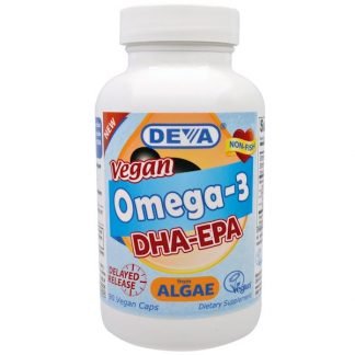 Deva, ビーガンオメガ3, DHA+EPA, 90錠 (ベジカプセル)