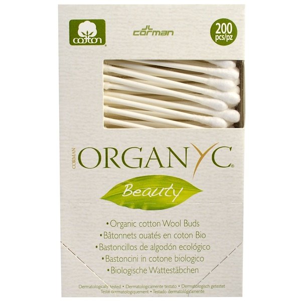 Organyc, ビューティー、オーガニックコットンウールバド、200 Pieces