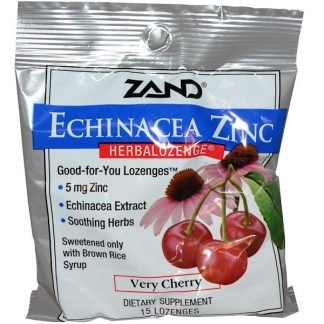 Zand, Echinacea Zinc、Herbalozenge、サクランボ風、トローチ15粒