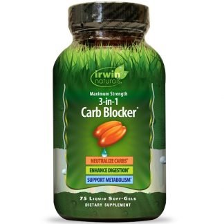 Irwin Naturals, 3-In-1 Carb Blocker、最強、液体ソフトジェル 75粒
