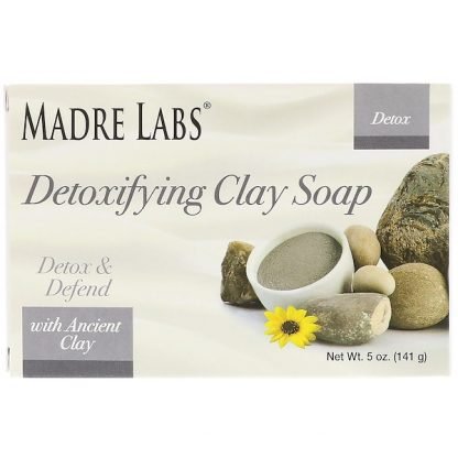Madre Labs, デトックス・クレイソープバー、古代のクレイ・ユーカリ・ペパーミント配合、5 oz (141 g)