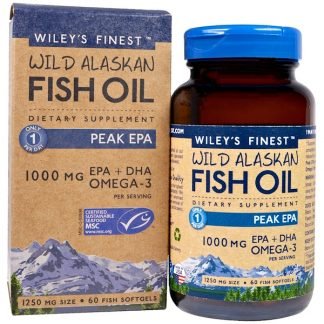 Wiley's Finest, Wild Alaskan Fish Oil, Peak EPA, 1,250 mg, 60 Fish Softgels