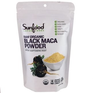 Sunfood, 未加工オーガニックブラックマカパウダー、113g（4oz）