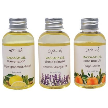 Smith & Vandiver, スパア, マッサージオイルサンプラー, 3ピースセット, 各2液量オンス (60 ml)