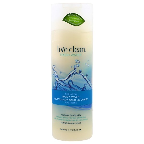 Live Clean, ハイドレーティング ボディー ウォッシュ、フレッシュ ウォーター、17 fl oz (500 ml)