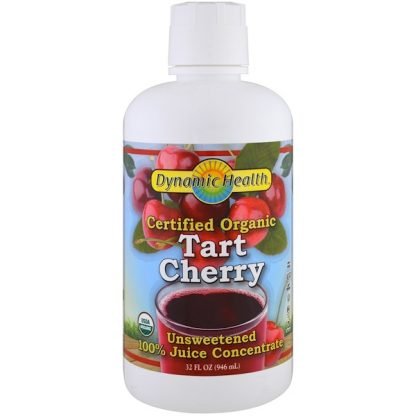 Dynamic Health  Laboratories, 認定オーガニックタルトチェリー、濃縮果汁100％、無糖、946ml（32fl oz）