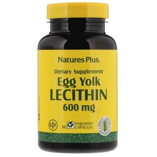 Nature's Plus, 卵黄レシチン、600 mg、ベジタリアン用カプセル90錠