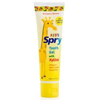 Xlear, キッズスプライ（Kids Spry）, キシリトール入り練り歯磨き（Tooth Gel）, ストロベリーバナナ, 2.0液量オンス（60 ml）