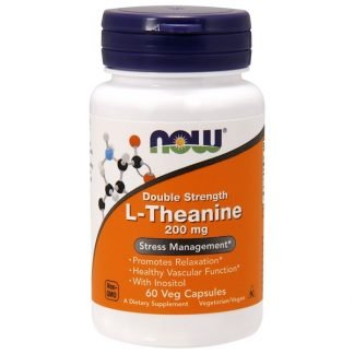 Now Foods, L-テアニン、強さ2倍、200 mg、60野菜カプセル