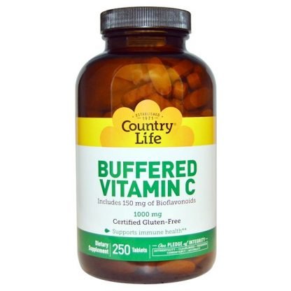 Country Life, Buffered Vitamin C, 1000 mg, 250錠入り