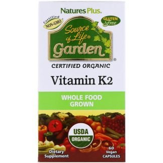 Nature's Plus, Source of Life, ガーデン, ビタミン K2, 60 ベジカプセル
