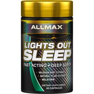ALLMAX Nutrition, ライツアウトスリープ、 メラトニン＋GABA＋セイヨウカノコソウ根、ビーガンカプセル60粒
