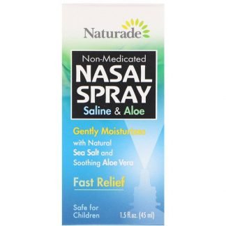 Naturade, 鼻スプレー, 生理食塩水＆アロエ, 1.5液量オンス（45 ml）