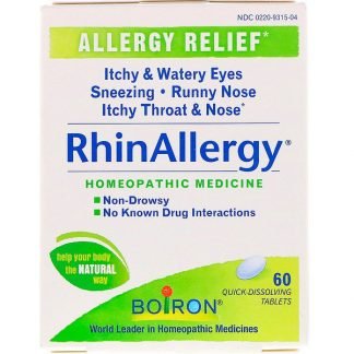 Boiron, RhinAllergy、速溶性錠剤60錠入り