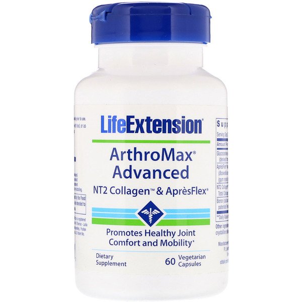 Life Extension, ArthroMaxアドバンスド、NT2コラーゲン & ApresFlex、60ベジタリアンカプセル