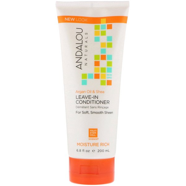 Andalou Naturals, リーブインコンディショナー、アルガンオイル、シアー、モイスチャーリッチ、6.8 fl oz (200 ml)