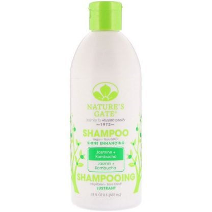 Nature's Gate, シャンプー、輝き向上、ジャスミン + コンブチャ、532ml（18 fl oz）