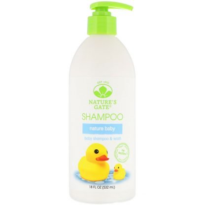 Nature's Gate, 自然な赤ちゃん（Nature Baby）, ベビーシャンプー＆ウォッシュ, 18液量オンス（532 ml）