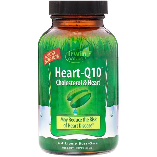 Irwin Naturals, ハートQ10、コレステロール&ハート、液体ソフトジェル84粒