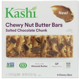 Kashi, しっとりナッツバターバー、ソルトチョコレートチャンク、5本、各1.23 oz (35 g)