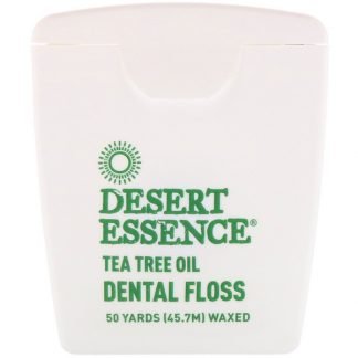 Desert Essence, ティーツリーオイルデンタルフロス、ワックスタイプ、45.7m（50Yds）