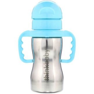 Think, Thinkbaby、シンクスター・オブ・スチール・ボトル、ブルー、ストローボトル1本、9 oz (260 ml)