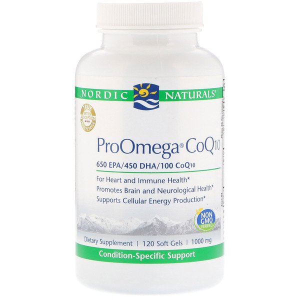 Nordic Naturals, ProOmega CoQ10、1,000 mg、120ソフトジェル
