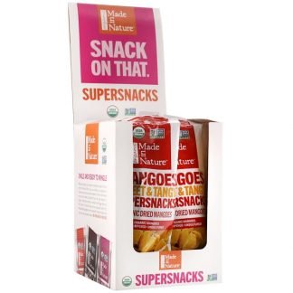 Made in Nature, Organic Dried Mangoes, Sweet & Tangy Supersnacks, 10 Pack, 1 oz (28 g) Each