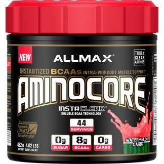 ALLMAX Nutrition, AMINOCORE, Instantized BCAAs Intra-Workout Muscle Support, Watermelon Candy, 1.02 lb (462 g)